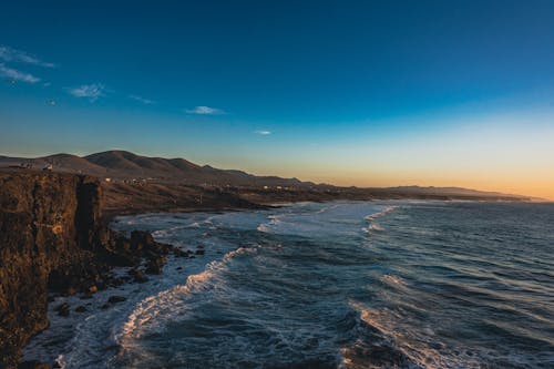 Imagine de stoc gratuită din apus, cer senin, coastă