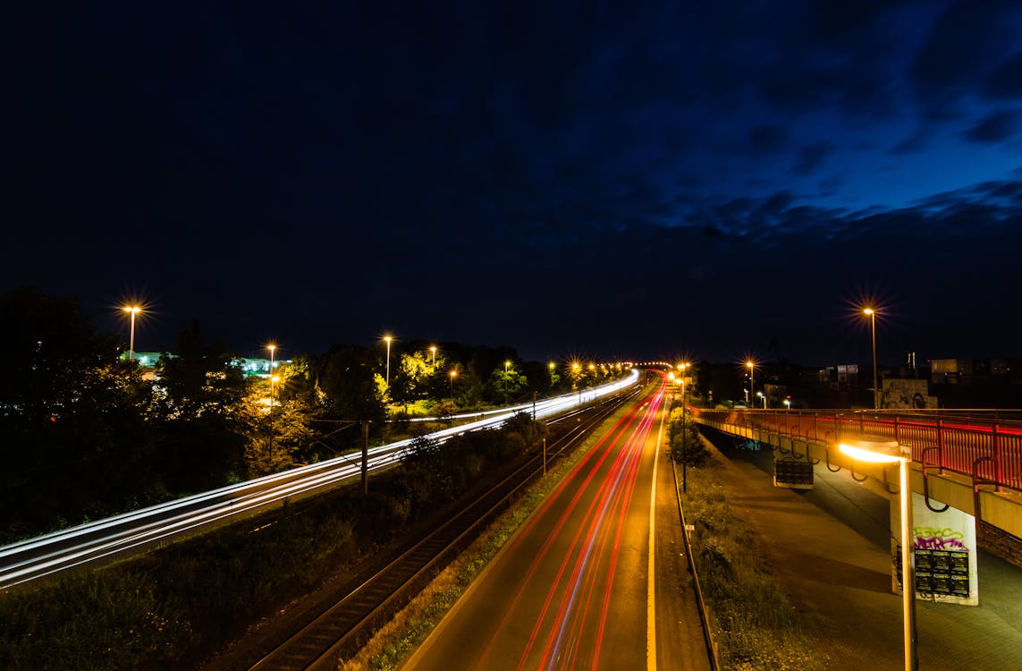 Free Time Lapse Photography during Nighttime Stock Photo