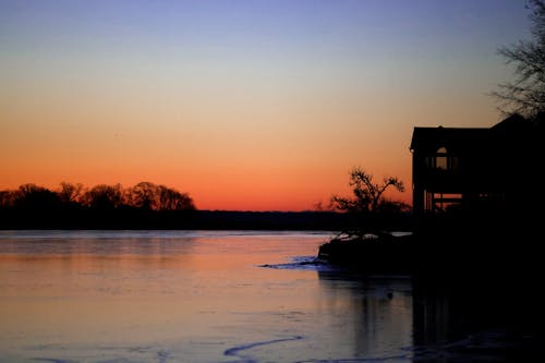 Ilmainen kuvapankkikuva tunnisteilla auringonlasku, järvi, maaseudun