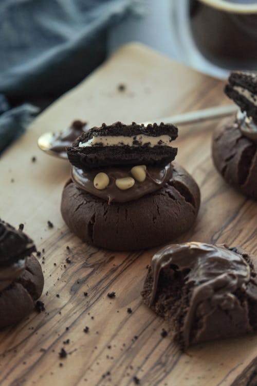 Brown Chocolate Bread on Wooden Board