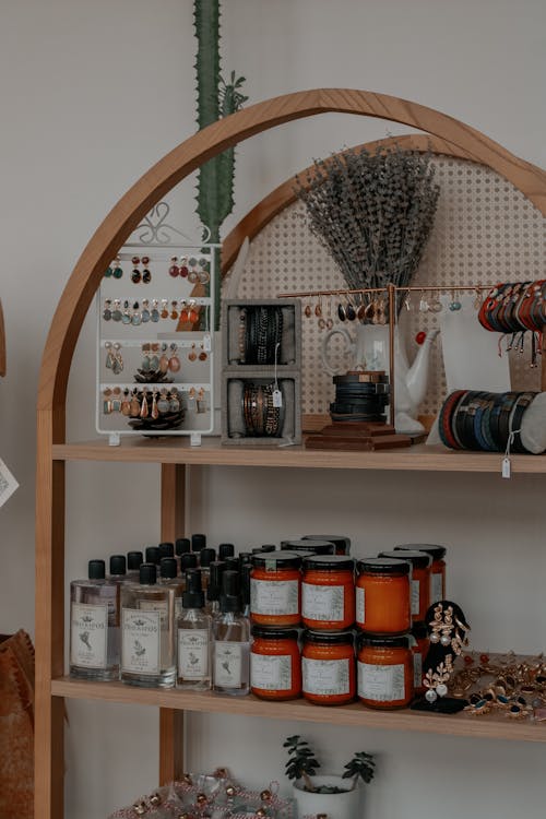 Free Kitchen interior with Shelves Stock Photo