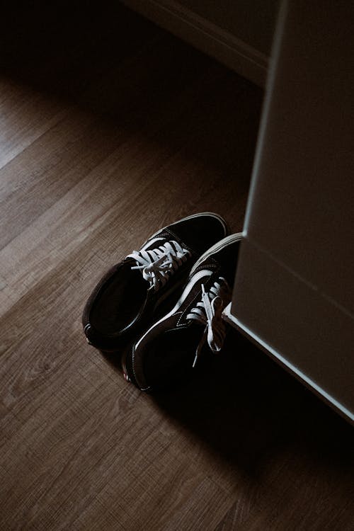 Black Sneakers on the Floor