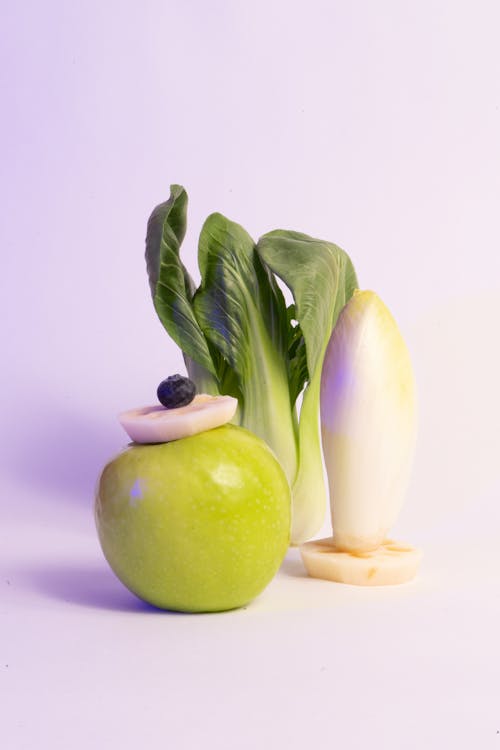 apple, beyaz, bok choy içeren Ücretsiz stok fotoğraf