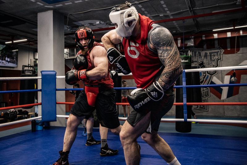 Boxing match in progress