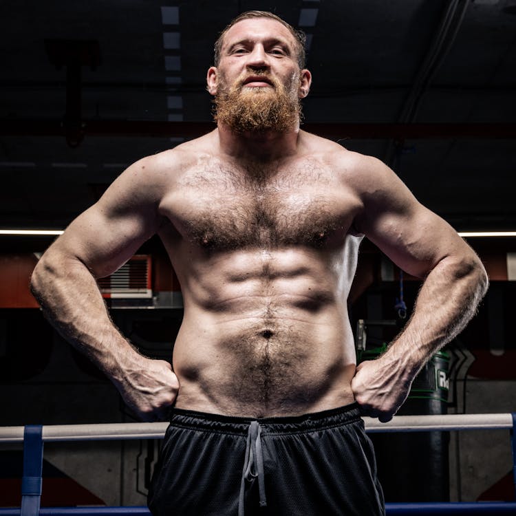 Portrait Of Shirtless Strong Man