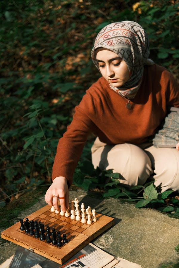 Woman Playing Chess