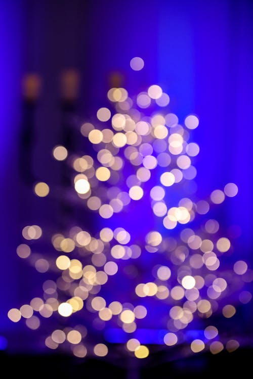 Bokeh Lights on a Blue Background