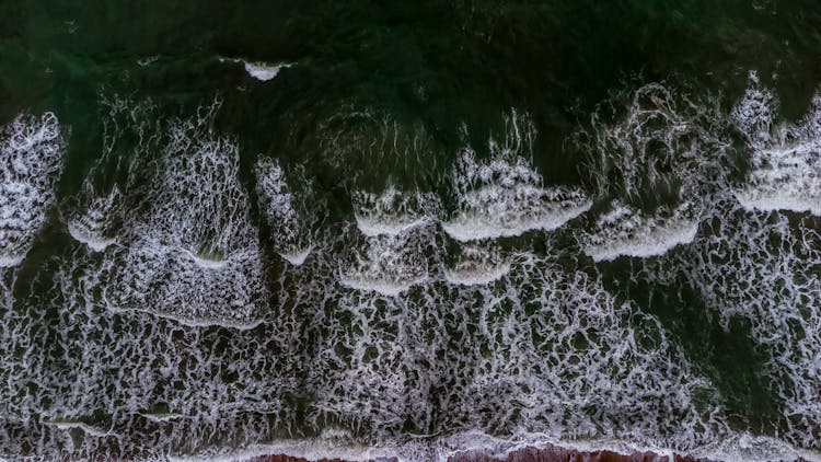 Drone Shot Of Sea Waves