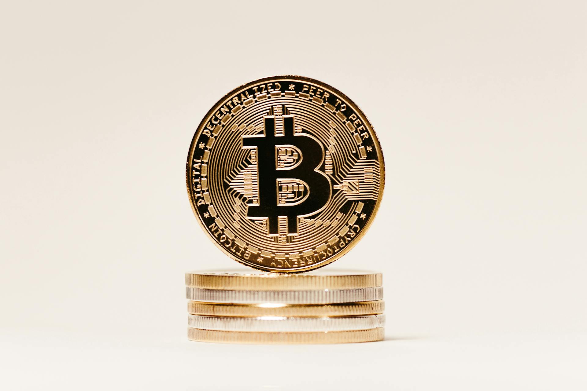 Close-up of a Bitcoin Gold Coin