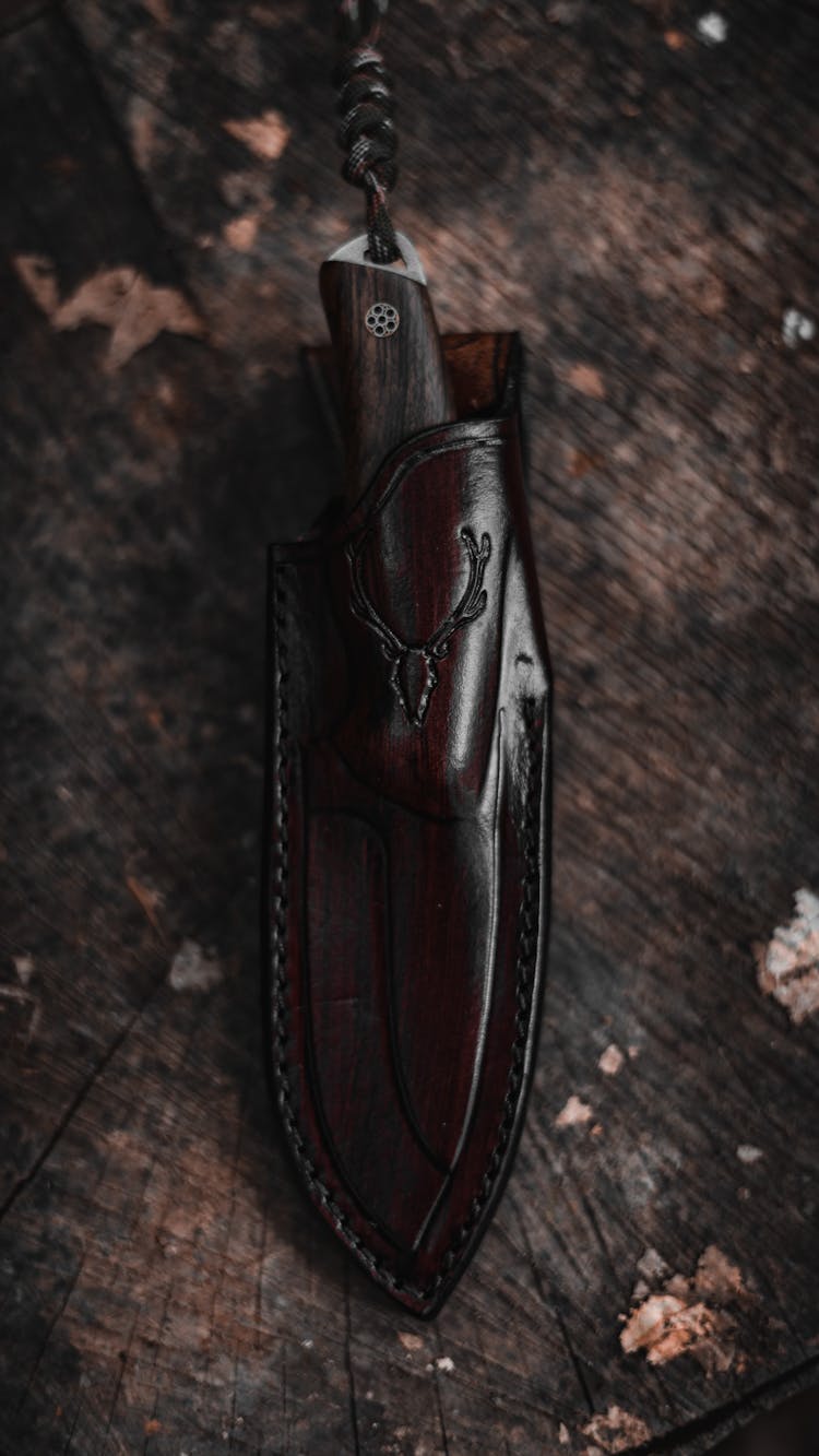 Knife In Leather Sheath