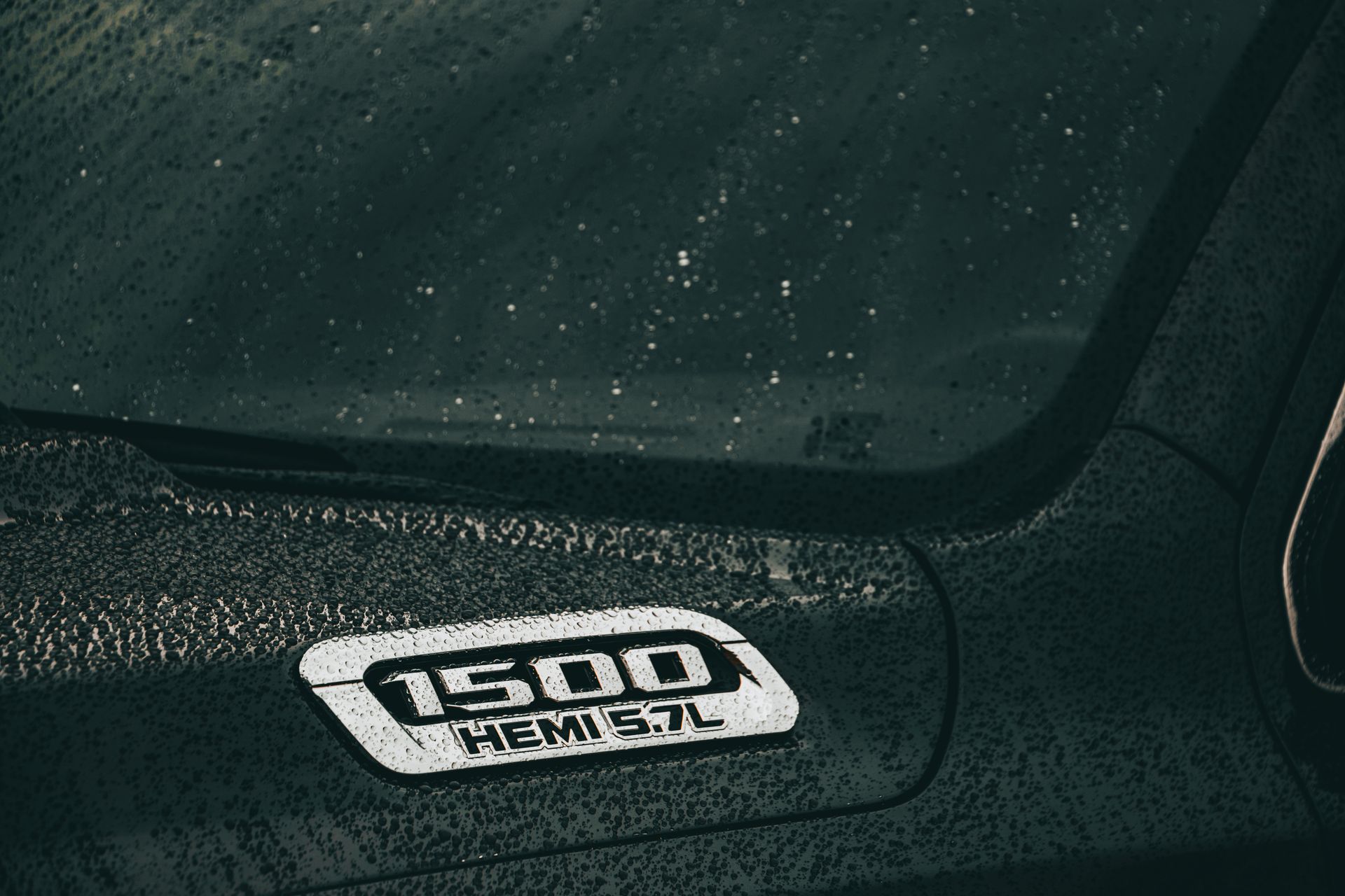 Chrome Badge on the Hood of a Dodge RAM