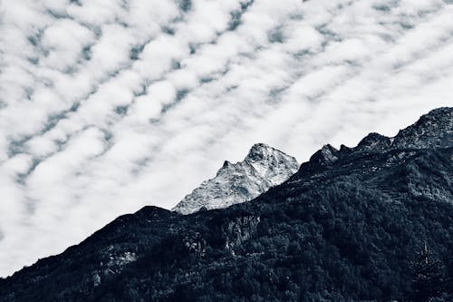 White Fluffy Clouds over Mountains