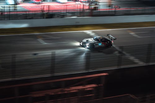 Mercedes Sports Car Passing Through the Start/Finish Line