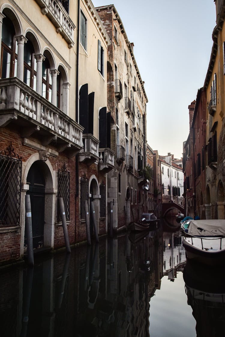 A Canal In Between Buildings 