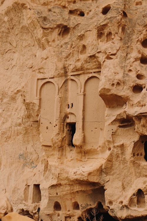 Free Cliff Dwellings in Cappadocia Stock Photo