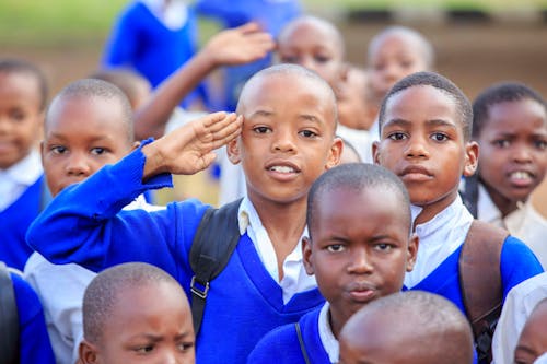 Group of Children Wearing School Uniforms