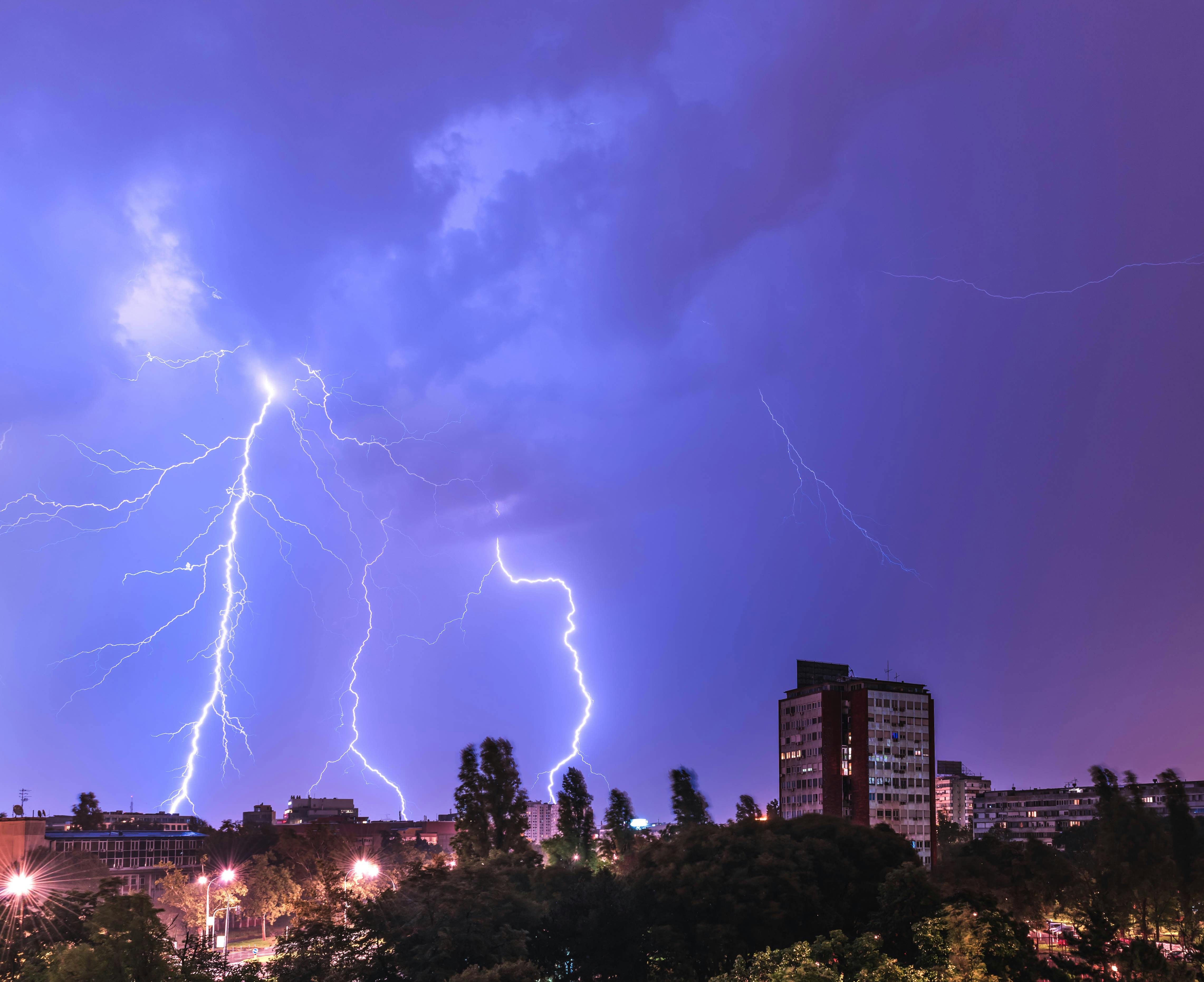 a storm above a city