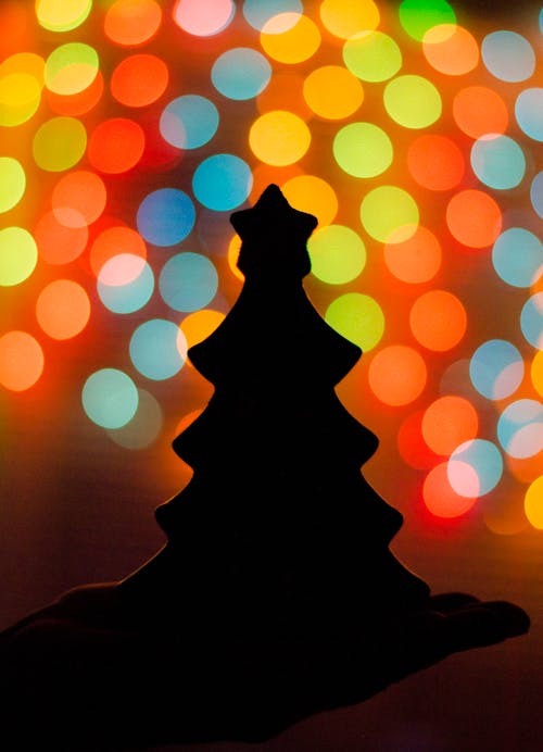 silhouette of the christmas tree
