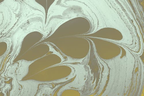 Close-up of Golden Abstract Painting 