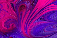 View of an Abstract Painting in Pink and Purple Colors