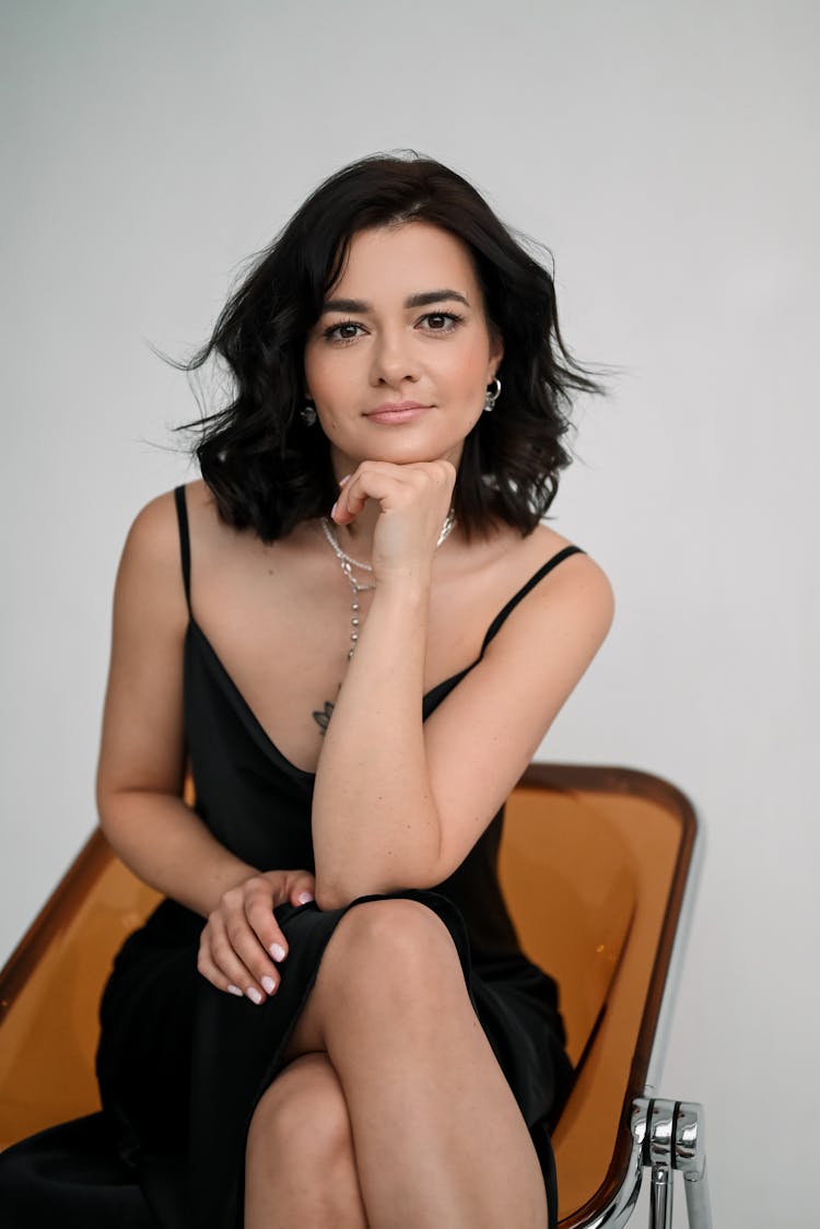 Portrait Of Woman Wearing Jewelry And Dress