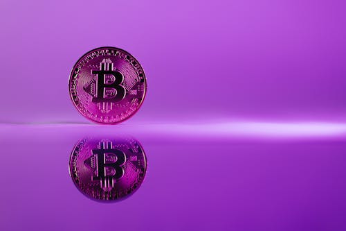 Close up of a Bitcoin 