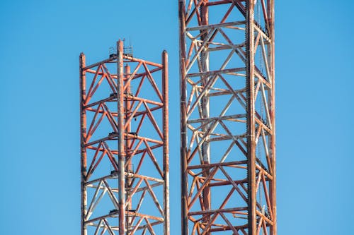 Two Towers of Industrial Cranes