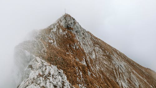 Mountain Peak in Fog 