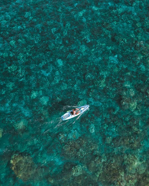 Top View of Man on Boat