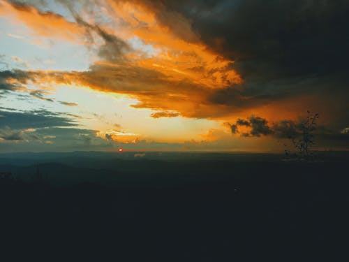 Nubes Naranjas Y Grises