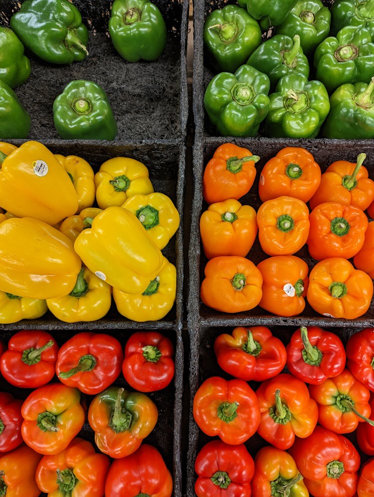 Vegetables In Black Crates