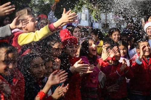 A Happy Children Laughing Together 