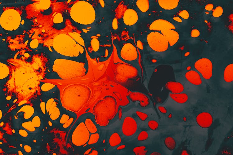 Abstract Art With Orange Spots 