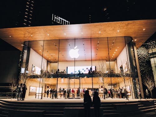 Kostenloses Stock Foto zu apple laden, apple-logo, architektur