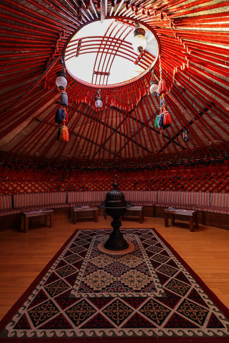 Decorated Tent With Hole In Ceiling