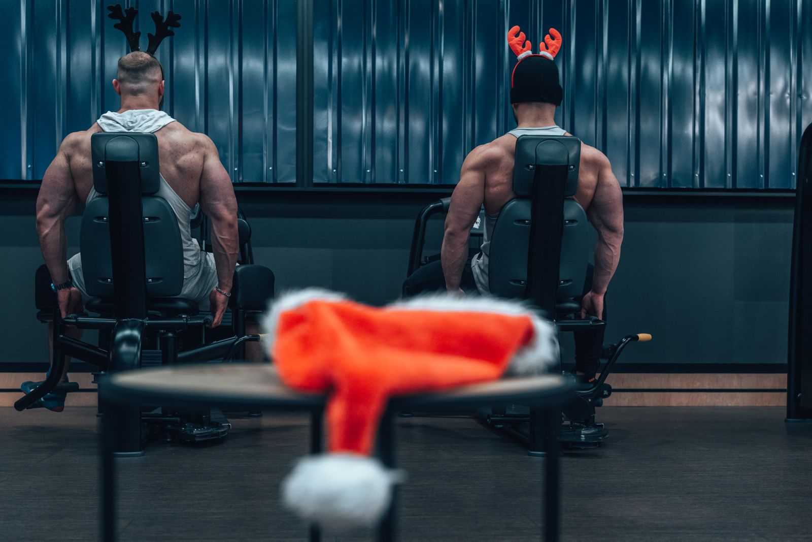 Man working out with focused intensity during a gym training session