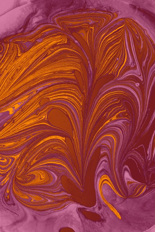 Free Dynamic swirl of purple and orange hues capturing abstract fluid artistry. Stock Photo