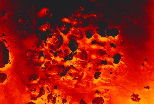 Close-up view of vibrant molten lava with rough textures and glowing colors.