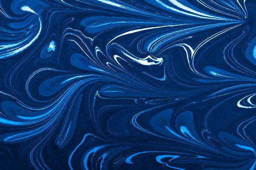 A vibrant blue and white abstract design with swirling patterns, ideal for modern interior decor.