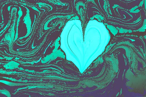 Abstract Marbling Heart Background
