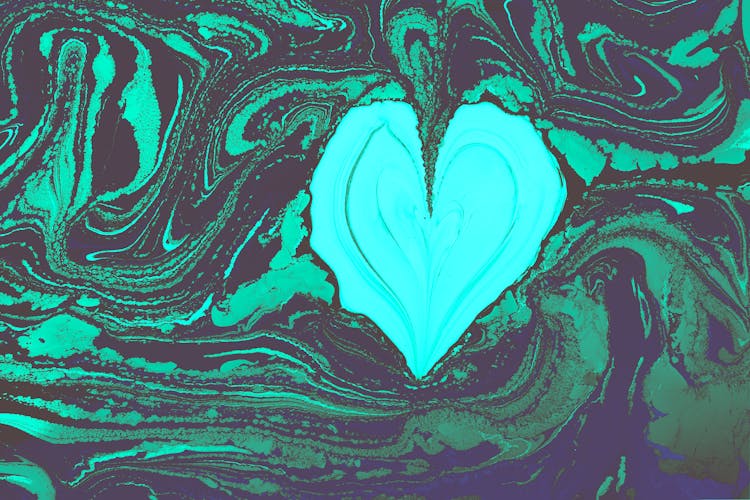 Abstract Marbling Heart Background