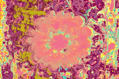 Free Colorful abstract marbled artwork with a floral design showcasing vibrant patterns and creativity. Stock Photo