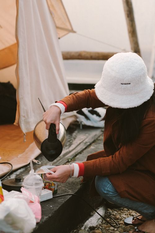Making Tea Outdoors Woman Preparing Tea Outdoors · Free Stock Photo