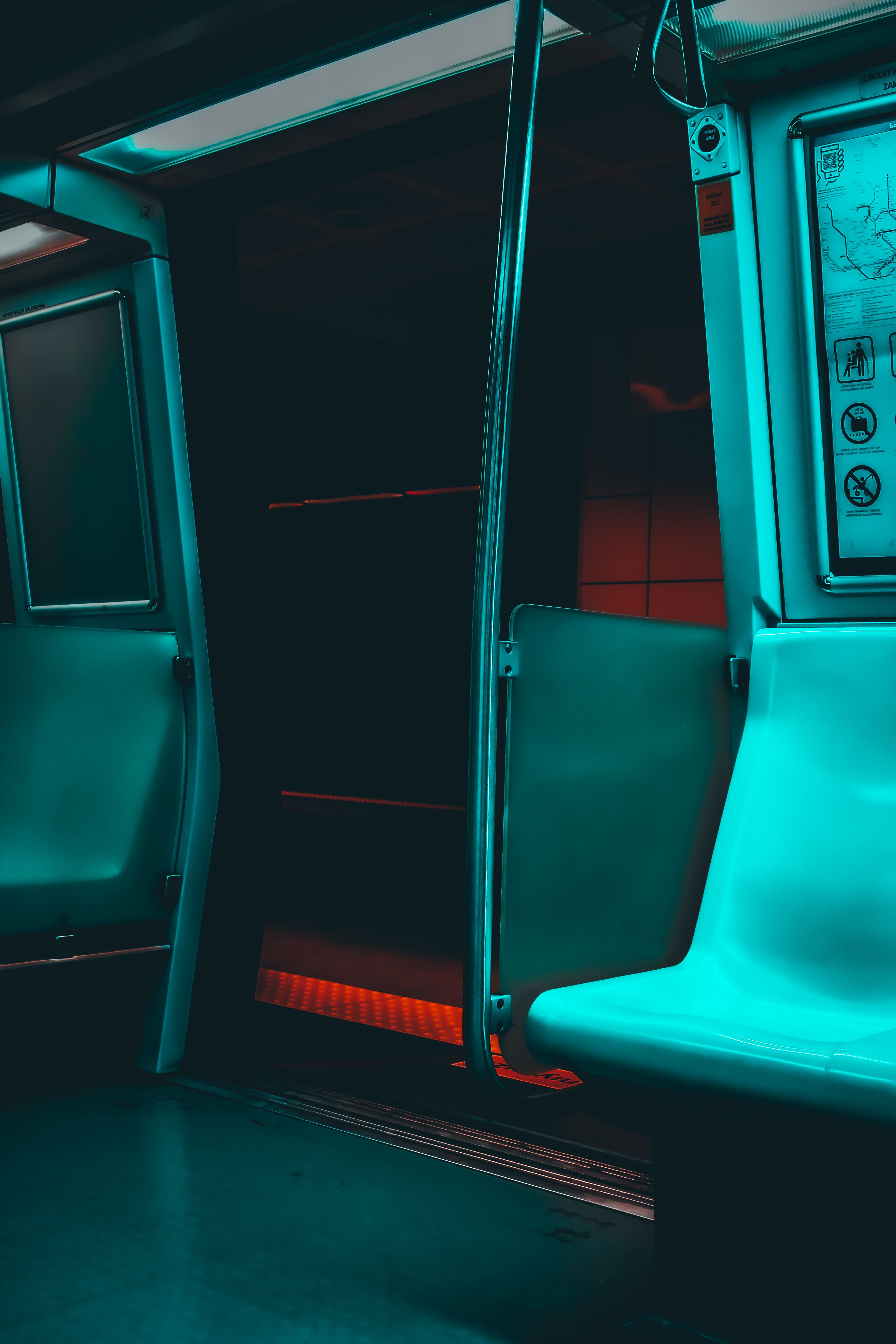 Interior of Empty Metro Train · Free Stock Photo
