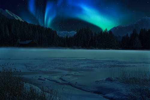 Northern Lights in Nature at Night
