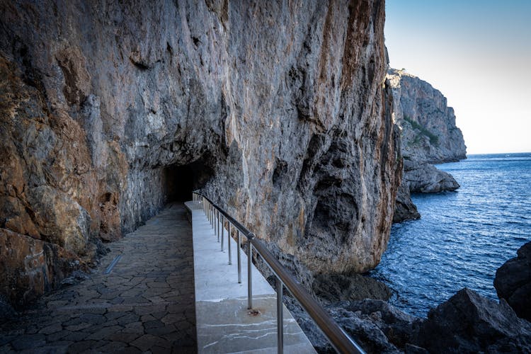 Scenic Photo Of A Coastal Path In The Cliffs