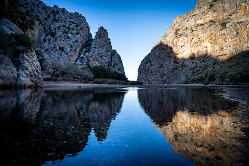 Reflections of Rocks in Lake