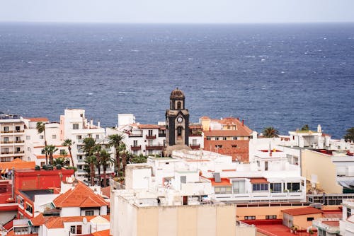 Aerial Photography of City Buildings near Ocean