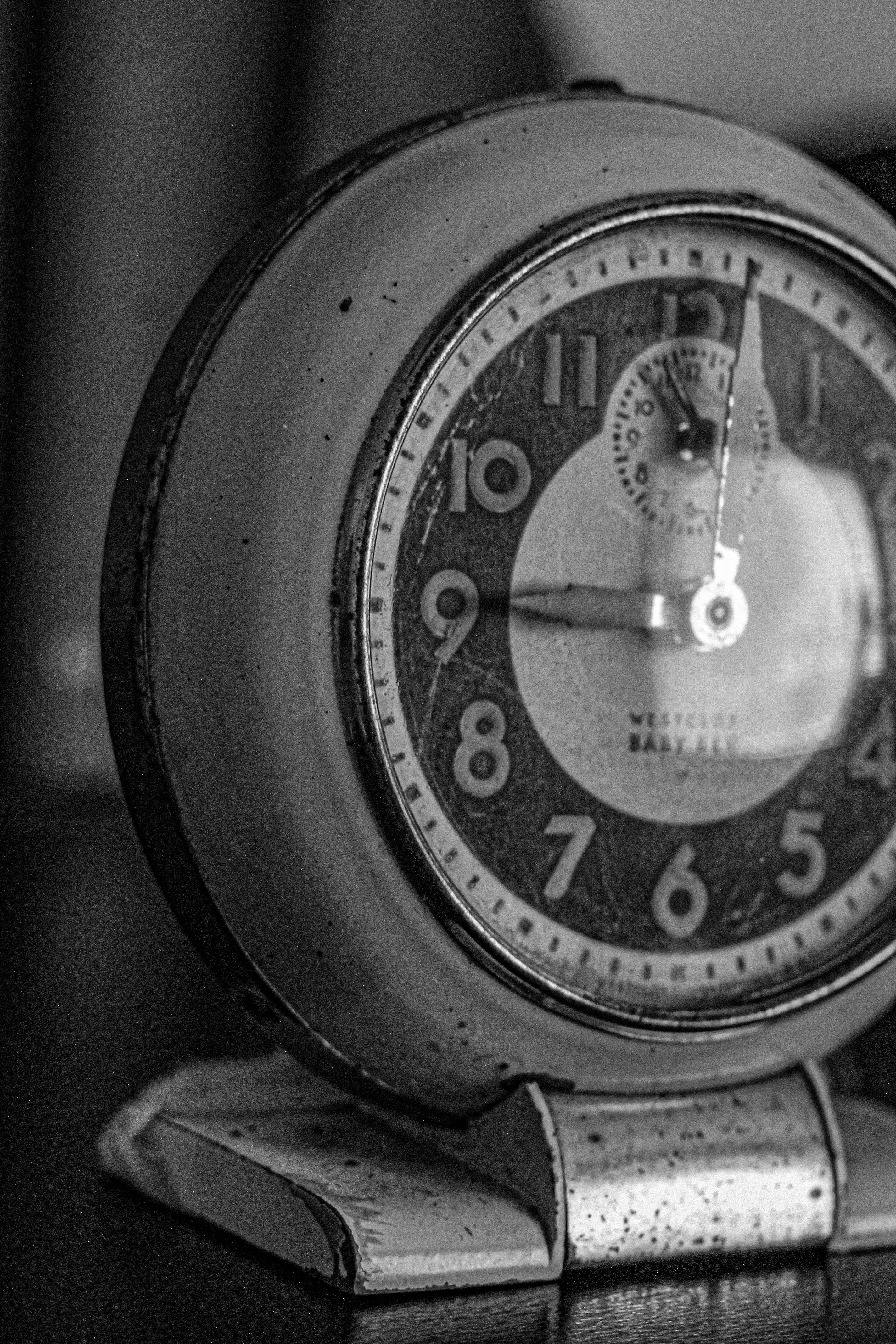 black and white vintage clocks