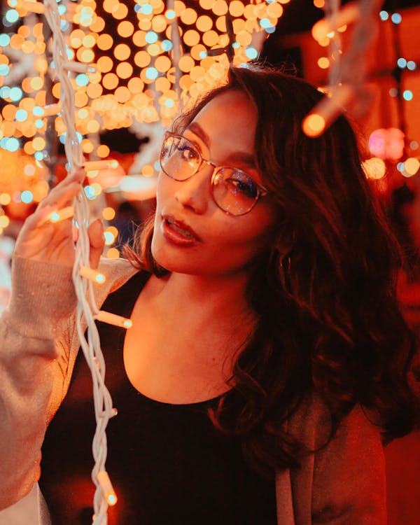 Portrait of Brunette Woman in Eyeglasses